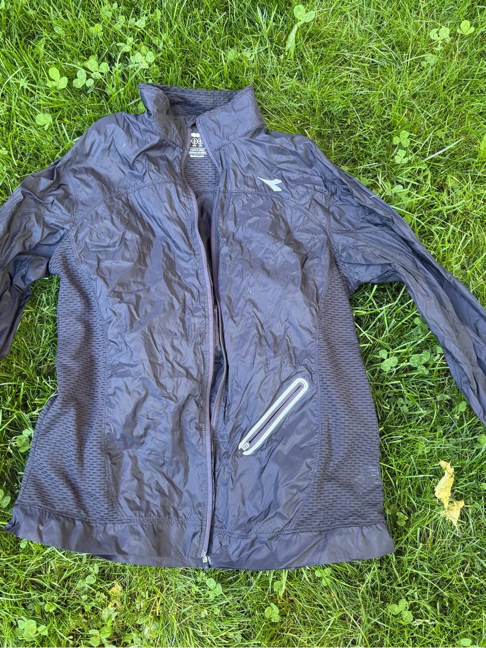 Diadora Black Lightweight Athletic Zip Jacket